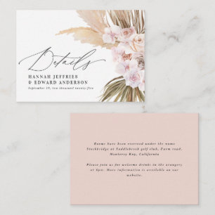 budget pampas rustige bruiloft RSVP Notitiekaartje