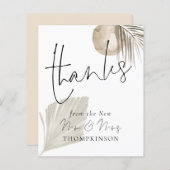 Budget Pampas Script New Mr Mrs Wedding Bedankt (Voorkant / Achterkant)