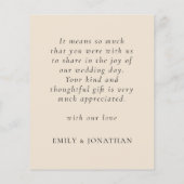 Budget Pampas Script New Mr Mrs Wedding Bedankt (Achterkant)