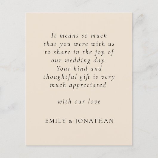 Budget Pampas Script New Mr Mrs Wedding Bedankt (Achterkant)