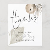 Budget Pampas Script New Mr Mrs Wedding Bedankt (Voorkant)