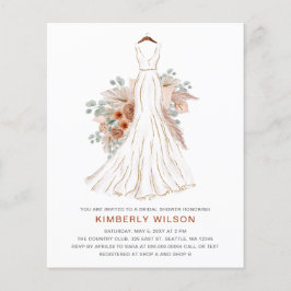 Budget Pampas Trouwjurk Vrijgezellenfeest Uitnodig