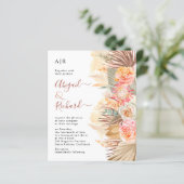 BUDGET - Pampas - uitnodiging voor de bruiloft (Staand voorkant)