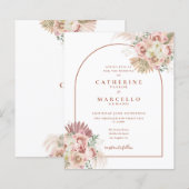 Budget Pampasgras Terracotta Trouwkaart (Voorkant / Achterkant)