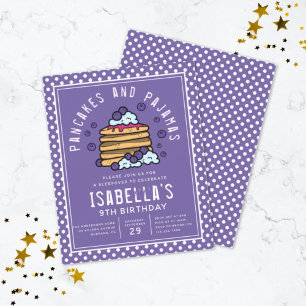 Budget Pancakes en Pajamas Sleepover Invitation