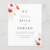 Budget papaver rode chique bloemen monogram bruilo (Voorkant)