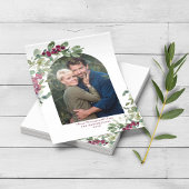 BUDGET PAPER Burgundy Greenery Arch Kerstmis Kaart