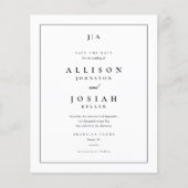 Budget Paper Classic Wedding Save the Date Flyer (Voorkant)