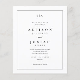 Budget Paper Classic Wedding Save the Date Flyer