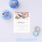 Budget PAPER FLYER | Roze Bloemige Trouw Dank Je (Enkel)