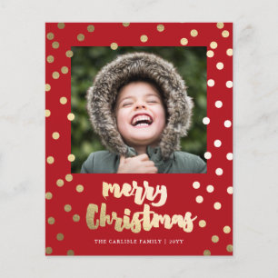 Budget Paper Gold Script Merry Kerstmis Kaart