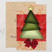 Budget Paper kerstboomwerkings-vakantiekaart (Voorkant / Achterkant)