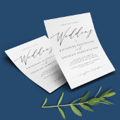 Budget PAPER Minimalist Script Weduwen Uitnodiging Flyer