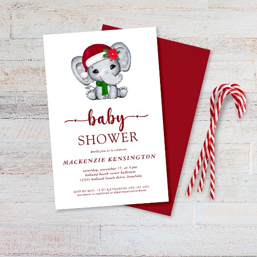 Budget PAPER Santa Elephant Baby shower Flyer