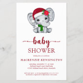 Budget PAPER Santa Elephant Baby shower Flyer (Voorkant)