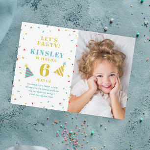 Budget Paper Sprinkle Kids Birthday Uitnodiging Flyer