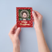 Budget Papier Goud Schrift Kerstkaart Flyer (Hand)