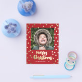 Budget Papier Goud Schrift Kerstkaart Flyer (Enkel)