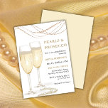 Budget Parels & Prosecco Bridal Shower Uitnodiging<br><div class="desc">Goud Elegant Modern - Budget Parels en Prosecco Bridal Shower Uitnodiging!</div>