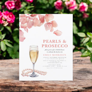 Budget Parels & Prosecco Bridal Shower Uitnodiging Flyer