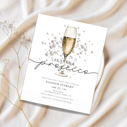 Budget Parels Prosecco Bridal Shower Uitnodiging Flyer