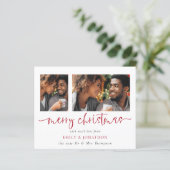 Budget Pas getrouwd 2 Foto Merry Kerstmis Kaart (Staand voorkant)