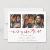 Budget Pas getrouwd 2 Foto Merry Kerstmis Kaart (Voorkant)