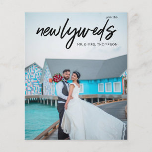 Budget Pas getrouwd 3 Foto B Weddenschap Reception Flyer