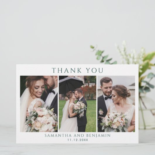 Budget Pas getrouwd 3 Foto bruiloft Hartelijk dank Briefpapier (Staand voorkant)