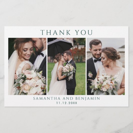 Budget Pas getrouwd 3 Foto bruiloft Hartelijk dank Briefpapier (Voorkant)