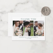 Budget Pas getrouwd 3 Foto bruiloft Hartelijk dank Notitiekaartje (Voorkant / Achterkant in situ)