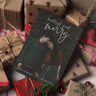 Budget Pas getrouwd kerstfeestdag Feestdagenkaart