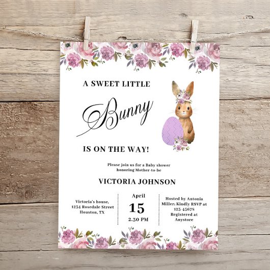 Budget Pasen Baby Shower Uitnodiging