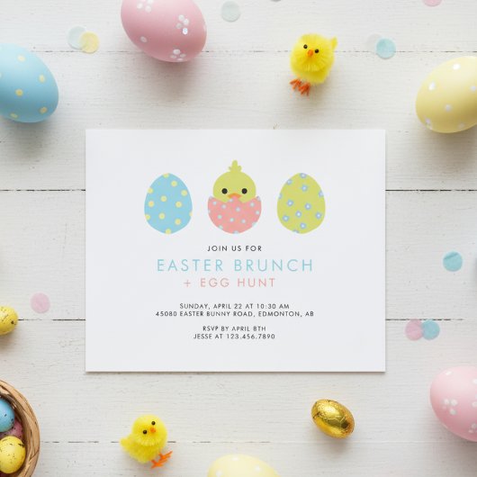 Budget Pasen Brunch Egg Hunt Schattigee Uitnodigin