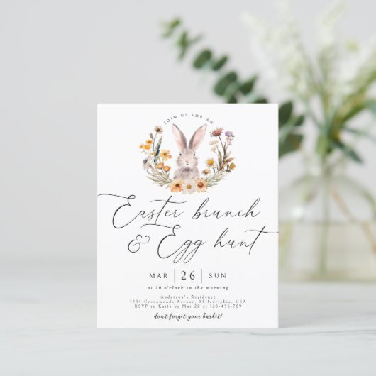 Budget Pasen Brunch Egg Hunt Wildflower Bunny (Staand voorkant)