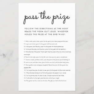 Budget Pass de prijs Baby shower spel eenvoudig Flyer