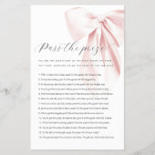 Budget Pass de prijs Pink Bow Baby shower Game Flyer (Voorkant)