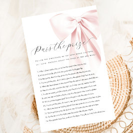 Budget Pass de prijs Pink Bow Baby shower Game Flyer