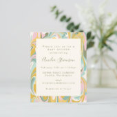 Budget Pastel Abstract marmer Baby shower Uitnodig (Staand voorkant)