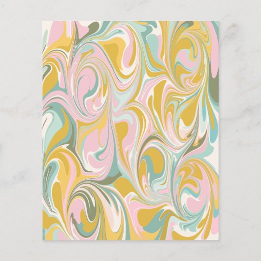 Budget Pastel Abstract marmer Baby shower Uitnodig (Achterkant)