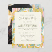 Budget Pastel Art Foto Graduparty Uitnodigen (Voorkant / Achterkant)