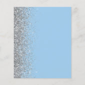 Budget Pastel Baby Blue Silver Glitter Weddenschap (Achterkant)