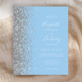 Budget Pastel Baby Blue Silver Glitter Weddenschap