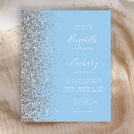Budget Pastel Baby Blue Silver Glitter Weddenschap