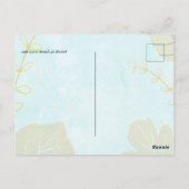 Budget Pastel Blauw Aqua Goud Abstract Trouwset Briefkaart (Achterkant)