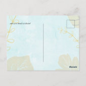 Budget Pastel Blue Aqua Gold Abstract Weduwen Set Briefkaart (Achterkant)
