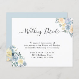 Budget Pastel Blue Floral Wedding Details Kaart