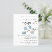 Budget Pastel Eucalyptus Verloving Uitnodiging (Staand voorkant)