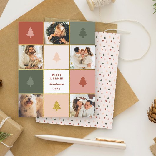 Budget Pastel & Gouden Kerstboom Fotocollage