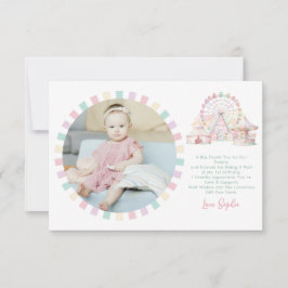 BUDGET Pastel Kleur Carnaval Circus Verjaardag Fot Bedankkaart